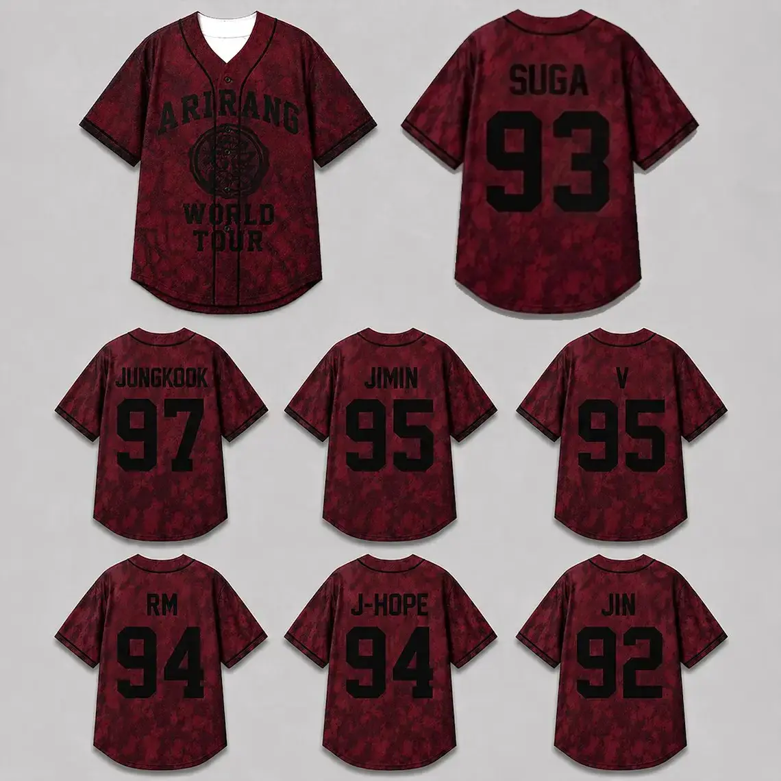 K-Pop World Tour Inspired Baseball Jersey, Concert Style Button Down Jersey Shirt, Unisex Casual Streetwear Outfit | 260126.R0397.ID02