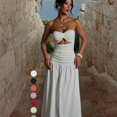 white christmas dresses Brigitte Brianna Wrap Maxi Dress Emerald / M at SexyModest