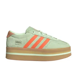 adidas Womens Gazelle Stack Lace Up Sneakers Shoes Casual - Green, Orange adidas Womens Gazelle Stack Lace Up Sneakers Shoes Casual - Green, Orange