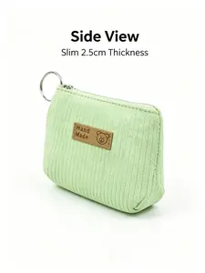 Canvas Coin Purse for Women, Mini Handheld Wallet, Keychain Organizer, Soft Material, Compact Design, Perfect for Everyday Use