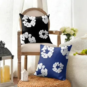 Luxury D-Denim T-Tears Cushion Cover Natural Linen Cushion Cover, Double-Sided Digital Print Pillow Case with Hidden Zipper, Soft Breathable Machine Washable Throw Pillow, Home Decor for Living Room Bedroom Sofa Couch Gift