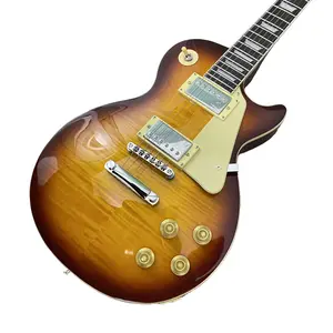 Vintage Sunburst Flame Maple Veneer lp Guitar, Mahogany Body,H-H pickup