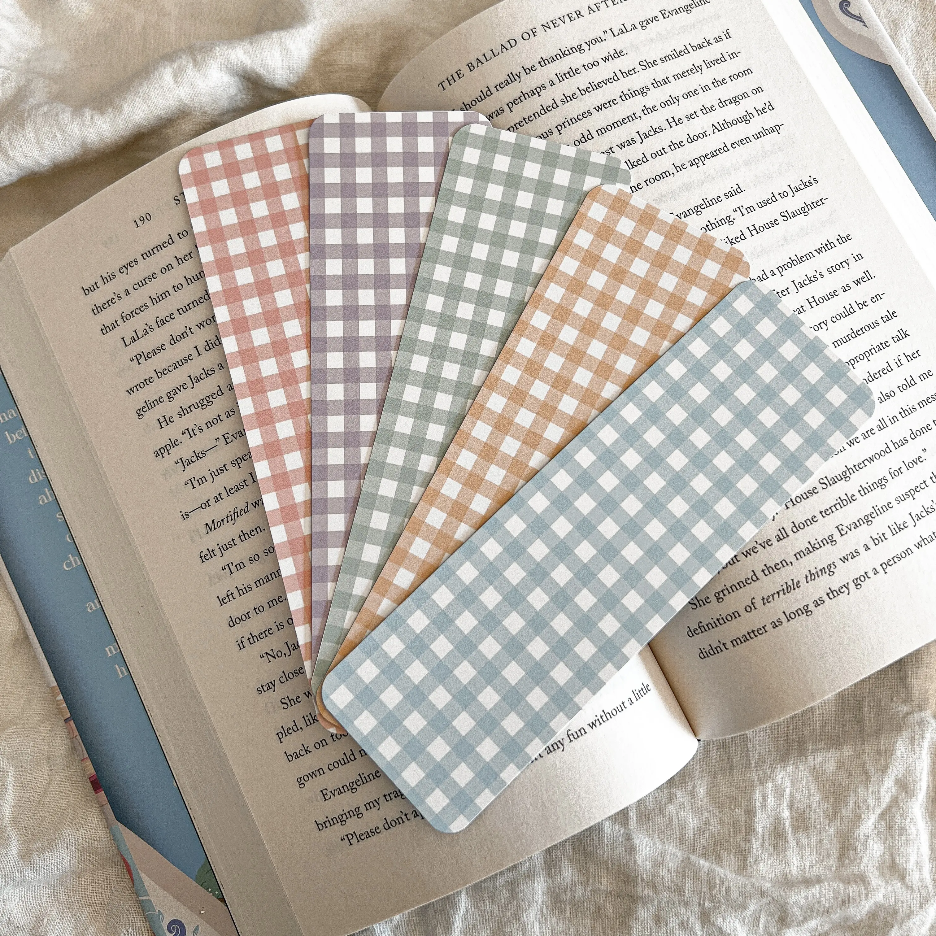 Pastel Gingham Bookmarks