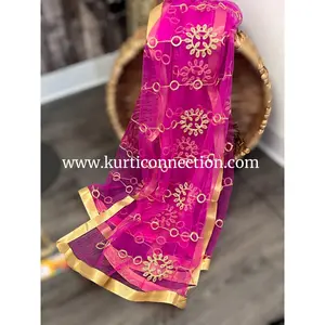 Pink party wear dupatta