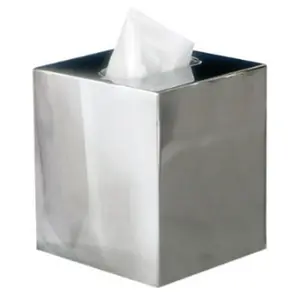 212 MAIN Tatara Group TG9H Gloss Tissue Box Holder - 4.5x4.5x5.5in, Glossy Finish, Mirror Shine, Bathroom Accessory, Bathroom Decor Supplies