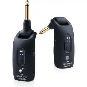 2.4GHz  Guitar System Rechargeable Audio  Transmitter Receiver for Guitar Bass Electric Instruments,Over 30m/100  Transmission,270?Rotatable,4hours Woring Time(A9 Black)
