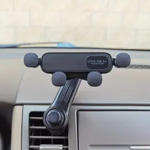 Innovative New Gravity Car Phone Holder with Strong Air Vent Clip Base for Secure Holding, Adjustable Compact Mobile Stand for Hands-Free Use
