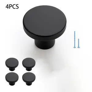 4 Pack Luxury Matte Single Hole Invisible Knobs, French Style Hardware for Cabinets, Drawers, Wine Cabinets, Dressers & Closets