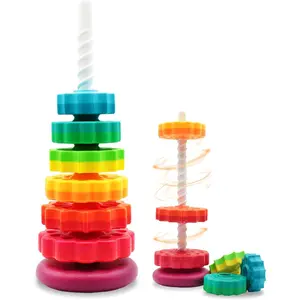 (1 PCS Spinning Stacking Toys,Spin Toy ABS Plastic and Color Rainbow Design,Focus on Children Educational and Interactive Learning's Stack Toys, Suitable for Gifts for Boys and Girls