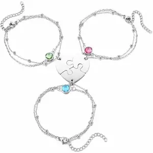 Best Friend friendship Bracelets for 3/4 Heart Puzzle BFF Matching Bracelets Gifts For best Friends Women Birthday Christmas