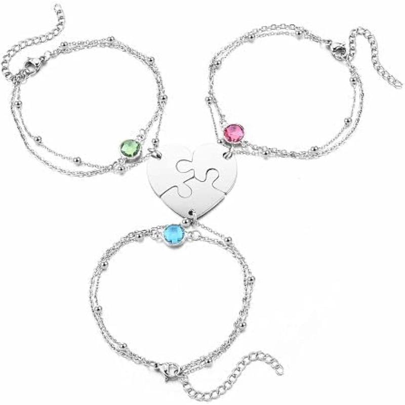 Best Friend friendship Bracelets for 3/4 Heart Puzzle BFF Matching Bracelets Gifts For best Friends Women Birthday Christmas