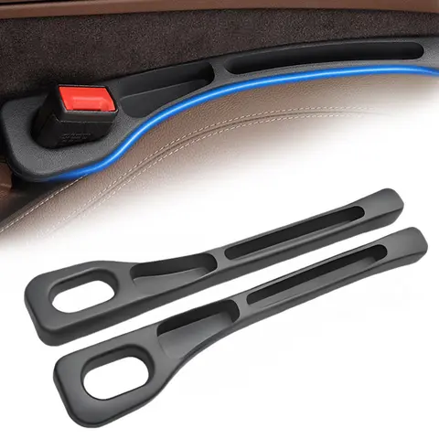15.9in Brown Car Seat Gap Filler - Auto Interior Organizer, Waterproof Console Gap Plug, Soft Stowing Tool, Tool-Free Quick Setup, Small Item Storage for Car Accessories Between Center Console and Seat