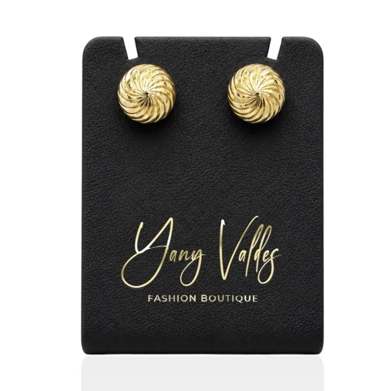 Round Gold plated  Stud Earrings | 11.91 mm | Classic Everyday Style