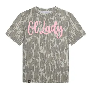 Camo Bottomland Ol'Lady Washed Out Tee, Camouflage Ol'Lady Bottomland Shirt