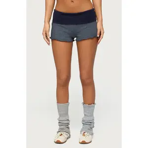 Edikted Women's Nour Contrast Striped Foldover Shorts