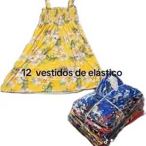1 Docena de vestidos de elástico cada docena viene con tallas variadas M L XL XXL. Women's Elastic Strap Dresses Assorted Sizes M L XL XXL .One Dozen Pack in Vibrant Floral Teal Designs for Versatile Wear Comfortable Stretchy Fabric
