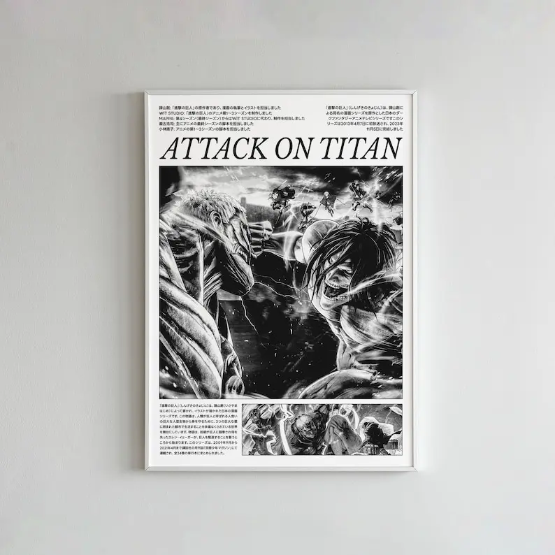 Attack on Titan Poster V4, Attack on Titan Art Anime Wall Print Paint, Attack on Titan Set of 1 Poster, AOT poster, Shingeki No Kyojin
