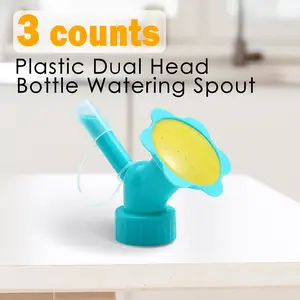3 Counts Double Head Bottle Cap Sprinkler, Small Plastic Watering Spout for Indoor Pot Plant, Watering Garden Bonsai Tool