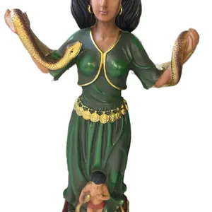 Damballa Snake Lady very good spirit/lwa that protects others. Doll in Green Dress with Gold Coins Collectible Figurine for Collectors