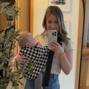 LUJIFO Check Baby Sling Carrier – Lightweight, Compact & Easy-to-Use Carrier with Front & Back Dual Adjustable Buckles, Fits Toddlers, Portable for Travel