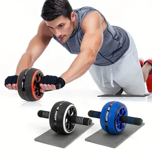 Ab Trainer Wheel with Knee Pad Auto Rebound Quiet Stable Core Workout Equipment Home Fitness Tool for Abdominal Exercise