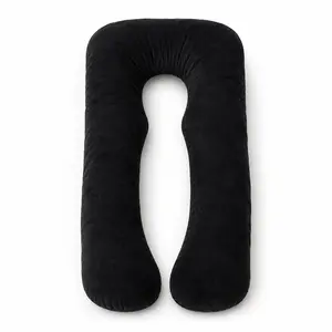 Solid color U-shaped maternity pillow, side-sleeping support, dimensions 12.6*10.6*3.5 inches, removable and washable pillowcase, adjustable for pregnant women.