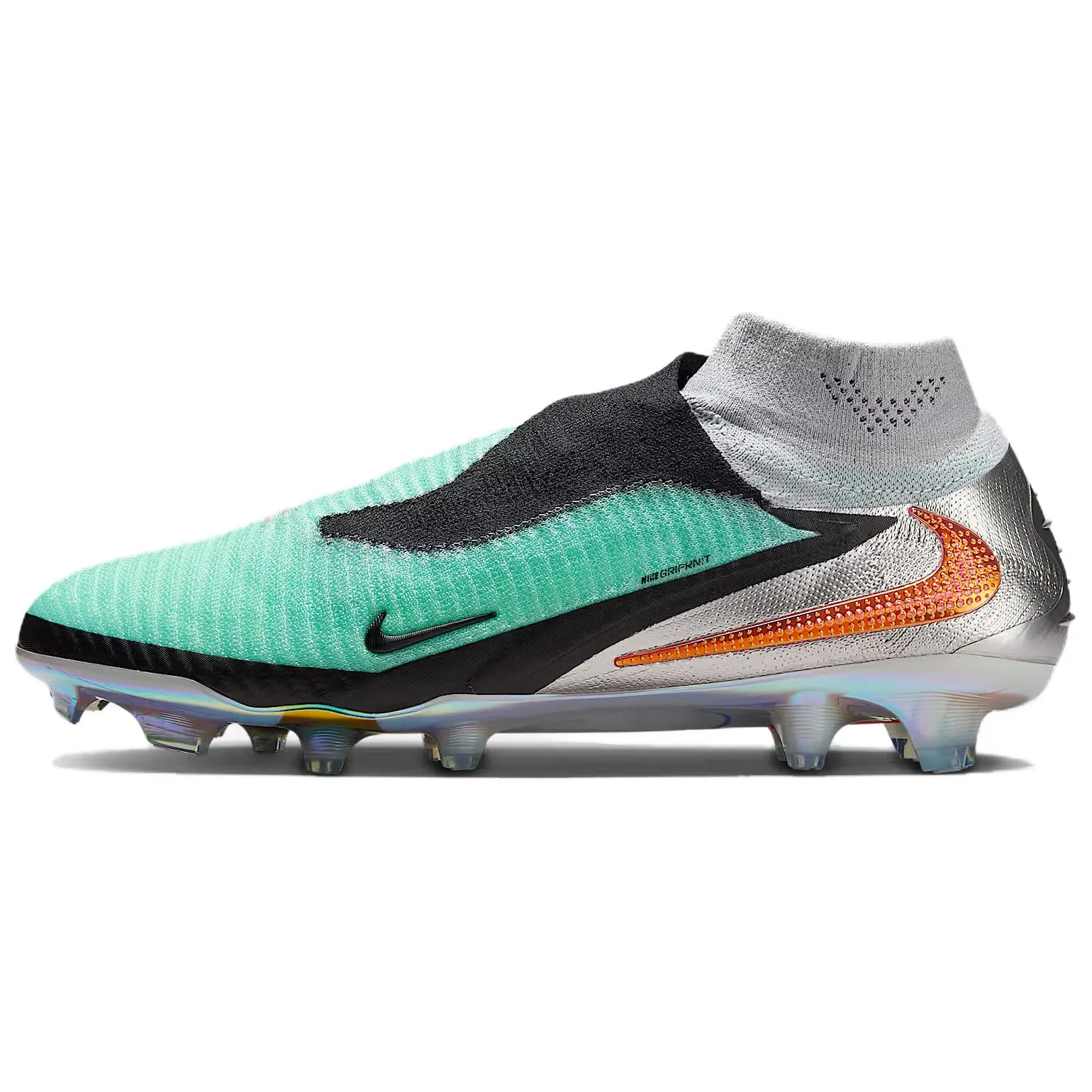 Nike Phantom 6 High Elite FG Chrome Black Versatile Durable Soccer Cleats Unisex IH3735-001