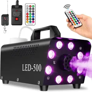 Upgraded Fog Machine Smoke Machine with 13 Colorful 8 Led Lights, 500W and 2000CFM Fog with Wired  Remote Controls,  for Indoor Outdoor Wedding, Halloween, Party and Stage Effect