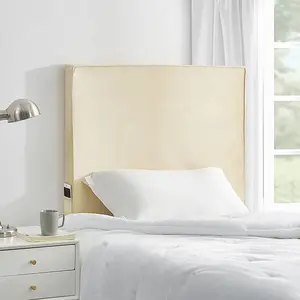 Rainha - Memory Foam Cushioned Dorm Headboard - Almond Milk Velvet
