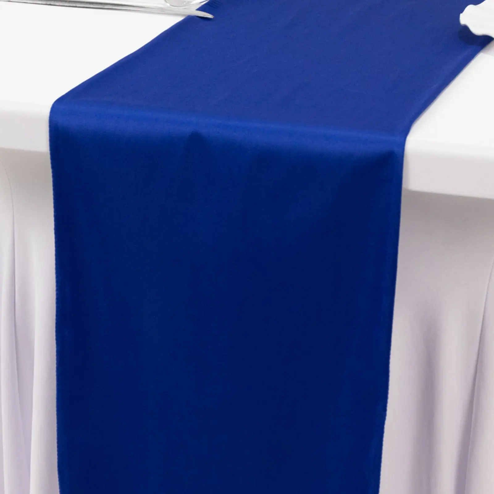 Royal Blue Solid Scuba Polyester Table Runner - 12"x108", Wrinkle-Resistant, Machine Washable & Dryable Table Linen for Dining, Wedding, Banquet Halls Event Use