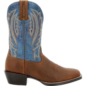 Durango Mens Westward Tooled-Inlay Square Toe Pull On  Casual Boots Mid Calf - Blue, Brown
