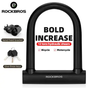 ROCKBROS Heavy Duty Anti Theft Bike Lock U-lock 4 ft  for Bikes eBikes Motorcycles Scooters