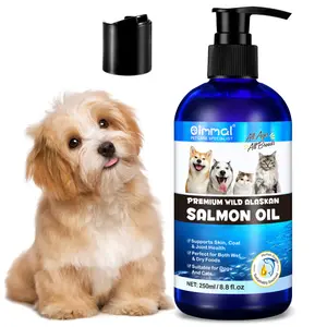 Oimmal Salmon Oil for Dogs & Cats, Omega 3 Fish Oil for Dogs' Skin and Coat, Natural EPA + DHA for Joint Function, Wild Alaskan Salmon Oil 250ml for All Ages & All Breeds