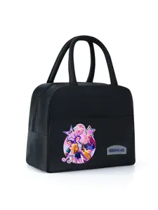 Large Capacity Cartoon Lunch Bag, Portable Sports Lunch Box, Durable Handbag for Travel Camping School, Christmas Halloween Birthday Gift