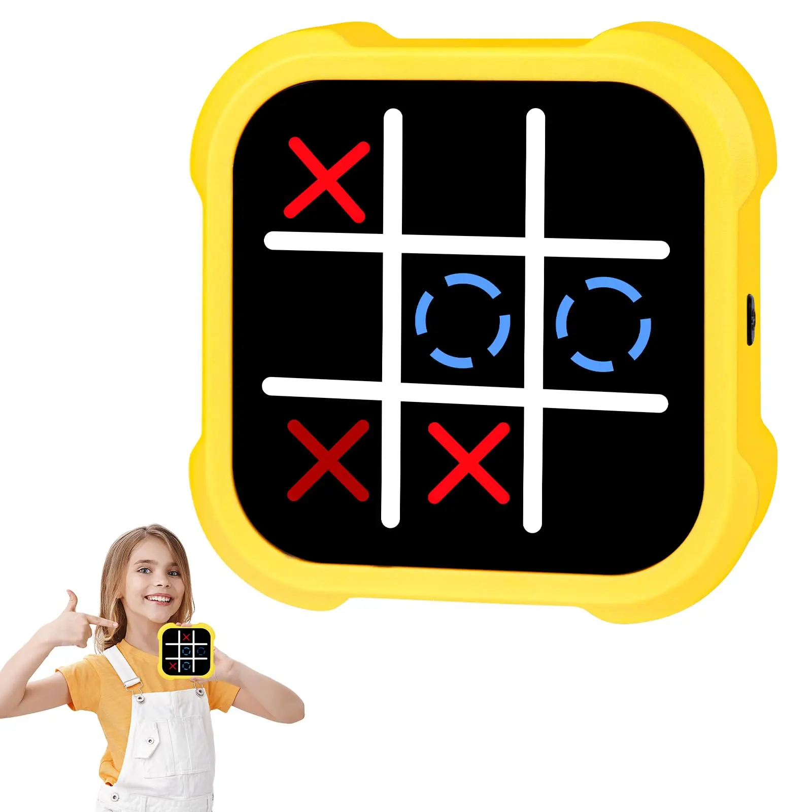 Electronic tic-tac-toe bolt game, 4-in-1 handheld brain teaser game for kids ages 6+, portable travel game for car rides, family game night toy, birthday gifts for boys, girls, and teens