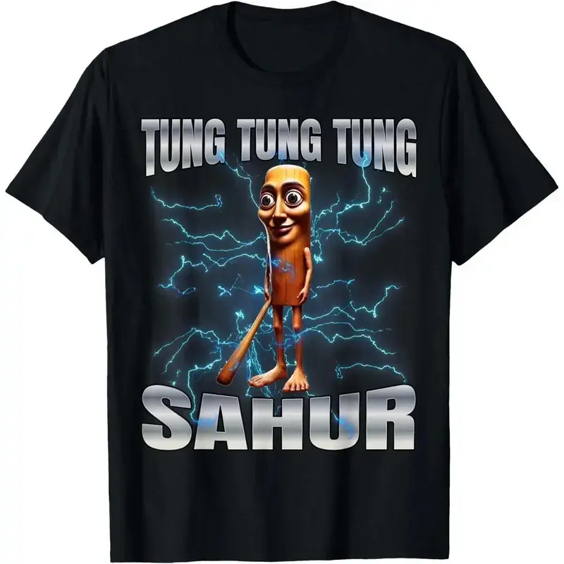 [100% Cotton] Cotton Unisex Tung Tung T Shirt Featuring Graphic Design for Men and Women