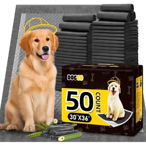 Pee Pads for Dogs XXL 30"x36" Charcoal Puppy Pads 50 Counts  Disposable Activated Carbon Super Absorbent Full Edge-Wrapping Odor-Control  Pads with Adhesive Tabs