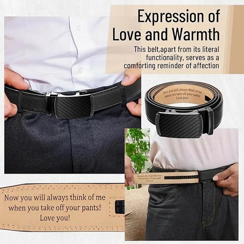 Engraved Men's Ratchet Belt - Personalized Leather Slide Belt with Automatic Buckle - Funny Valentine's Day Gift for Husband Boyfriend Engraved Men's Ratchet Belt - Personalized Leather Slide Belt with Automatic Buckle - Funny Valentine's Day Gift for Husband Boyfriend