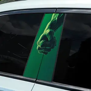 2 Hulk fist themed vinyl car stickers, easy peelable B-pillar protection, durable and anti-aging, perfect for personalizing your vehicle, car protection | eye-catching visual effects | peelable stickers, car