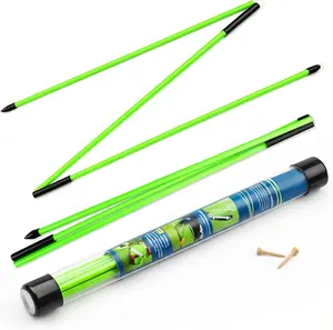 Golf Alignment Sticks, 48" Collapsible Alignment Sticks, Pack of 2 Green Golf Alignment Rods for Aiming, Putting and Full Swing Trainer, Posture Corrector with PVC Tube