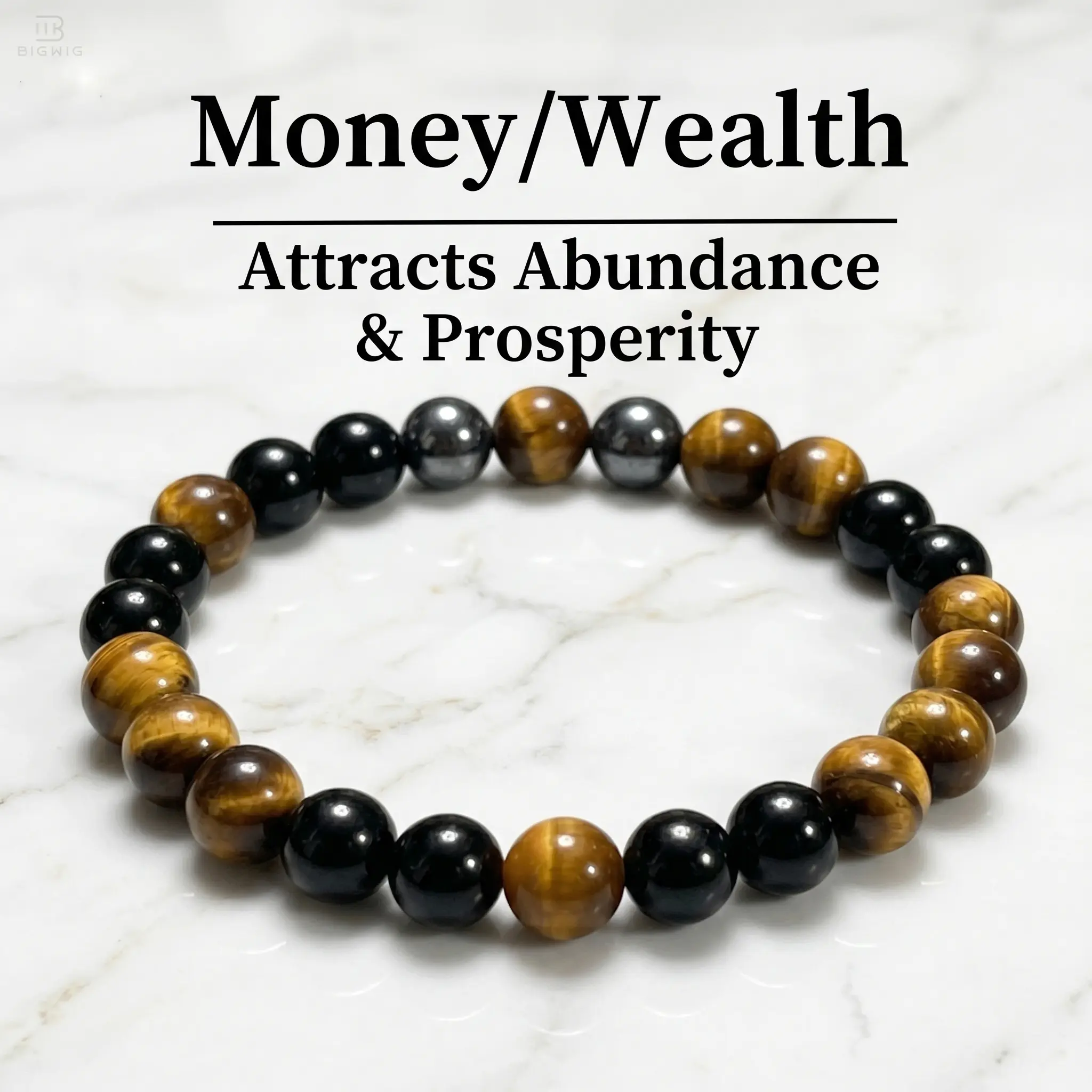 Triple Protection Bracelet for Men Women - Natural Tiger Eye, Black Obsidian & Hematite Stone Beads, 8mm Crystal Stones Fashion Jewelry Gift for Him/Her, fathers day gift