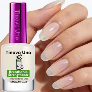 Tinovo Uno New Arrival Nail Care Liquid 12ml Breathable Nail Strengthener, Keratin Vitamin Nail Hardener, Glossy and Shine, Natural Fast Drying, Alcohol Free, Nourishes Brittle Soft Weak Cracked and Uneven Nails, Manicure DIY Nails