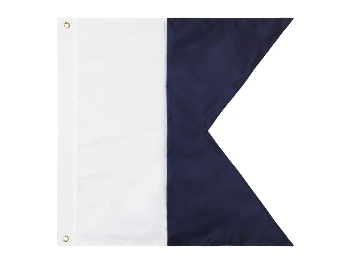 360 stand Nautical Alphabet Navy Code Signal Flag - Letter A Shape, 24x24 in Nylon Fabric, Double Stitched, Durable, Bold Colors, Handcrafted, Outdoor Home/Festive Party Backdrop Banner, Letter Shape, Wall, Standing Banner, Wall Decor Banner