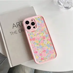 Colorful flowers TPU Case for iPhone 17 Pro Max 16 16e 15 14 Plus 13 12 Mini 11 Air X XS Straight Edge Drop-Resistant Rugged Durable Cover Shell Gift 2D printing