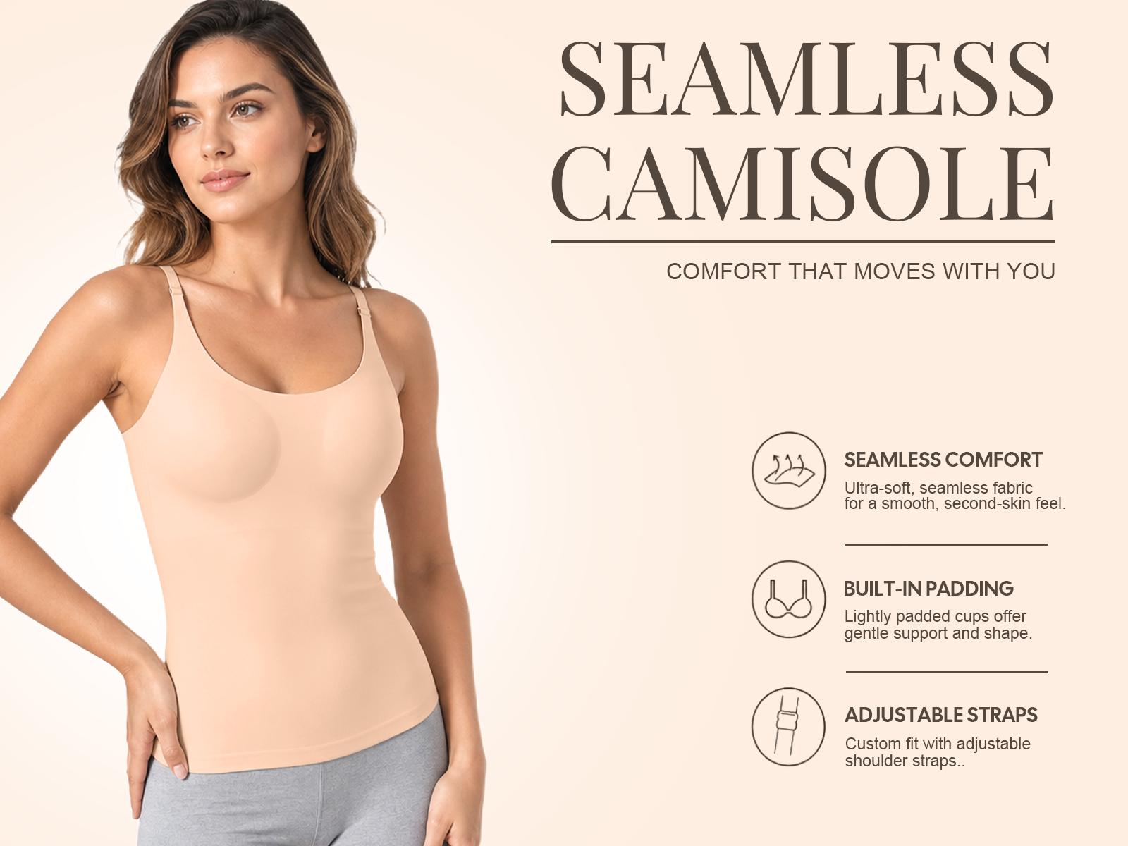 VRCOMFY V-Neck Seamless Camisoles Tank Tops with Built in Bra for Women Summer Workout Going Out Jelly Tank Top Camis VRCOMFY V-Neck Seamless Camisoles Tank Tops with Built in Bra for Women Summer Workout Going Out Jelly Tank Top Camis