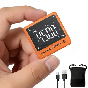 Digital Angle Finder , Rechargeble IP54   Small Digital Angle Gauge Inclinometer, Portable Backlight Measuring Tool for Woodworking Construction Machinery DIY Orange
