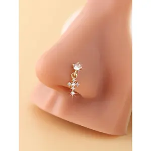 1pc Women's Hanging Cross Nose Studs/Rings, Body Jewelry For Pierced Nose
