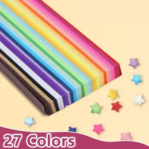 1512 Sheets Of 27 Color, 1512 Sheets Of Star Folding Paper, Solid Color Colorful Origami, Lucky Star, Wish Star, Pentagram Origami, Diy Creative Gift