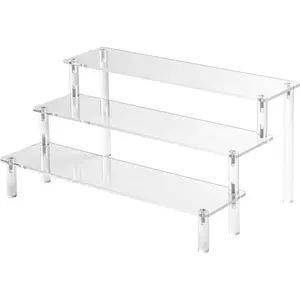 Acrylic Risers Display Stands, 3 Tier Perfume Organizer Display Shelf & Versatile Cupcake Stand Holder, Display Risers for Figures, Dessert Shelves for Party for Decoration and Organizer