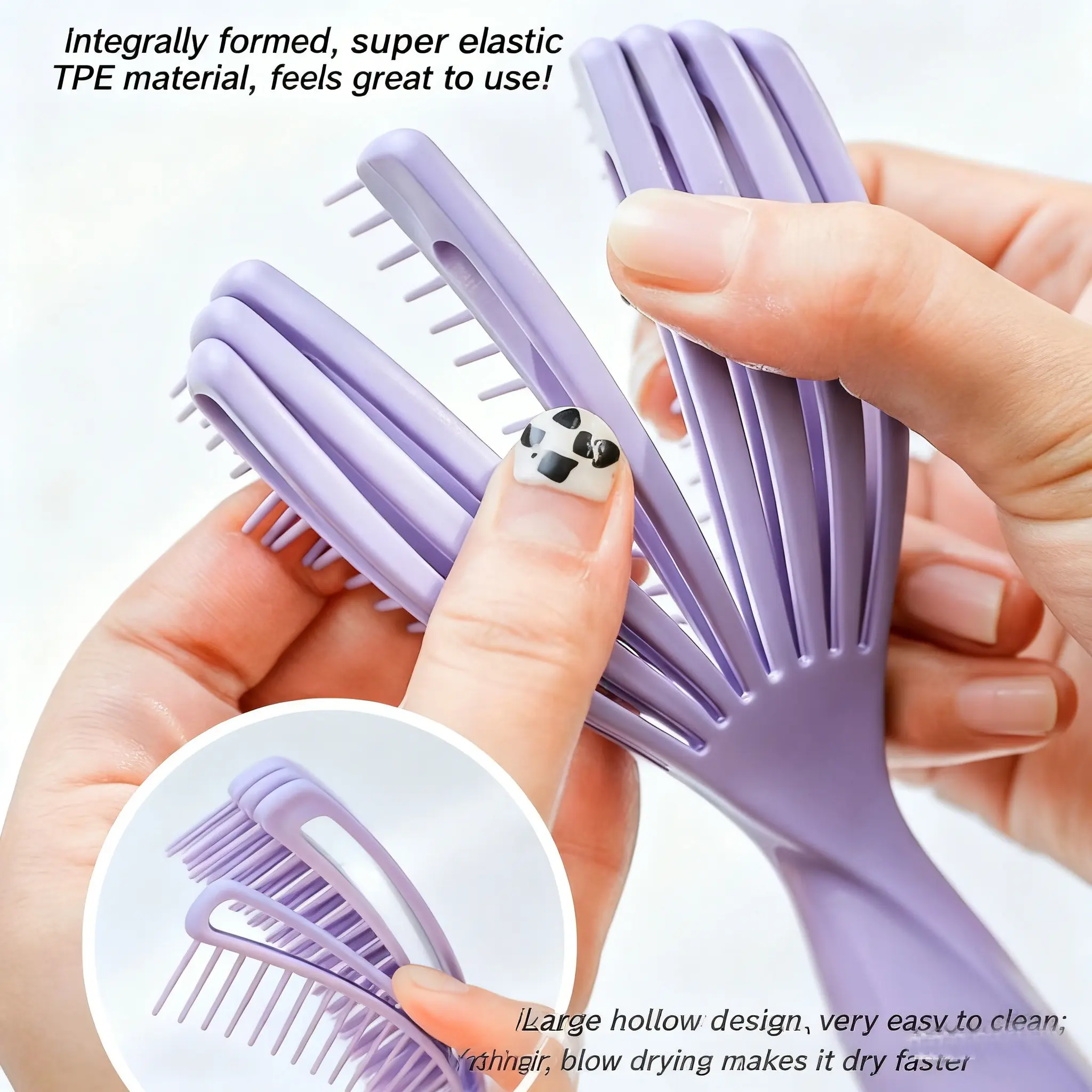 Dry Wet Use Comb, Travel Comb, Small Rainbow Color Comb, Girls' Hairbrush, Multifunctional Compact Design, Detangling Hairbrush, Straight Tooth Comb, Hair Care Comb, Perfect for Daily Grooming